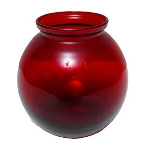 Art Deco Roly Poly Royal Ruby Small Ivy Ball Vase by Anchor Hocking Vintage